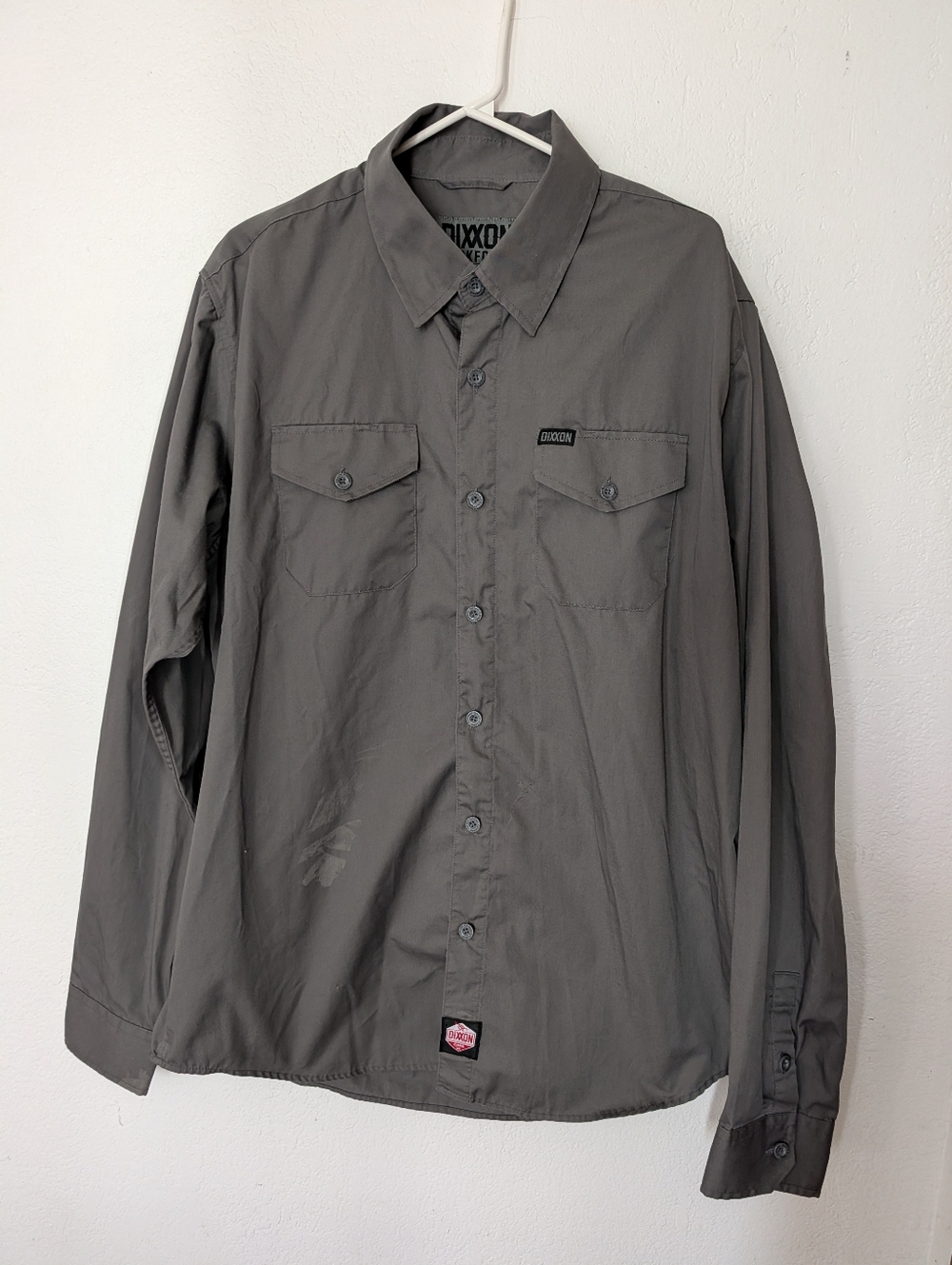 Dixxon Workforce Shirt Mens XL Tall Gray Form Function Stained Pre Owned